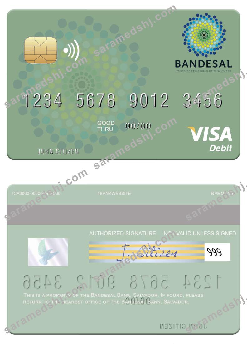 Salvador Bandesal Bank visa debit card